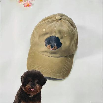 Head portrait embroidered cap